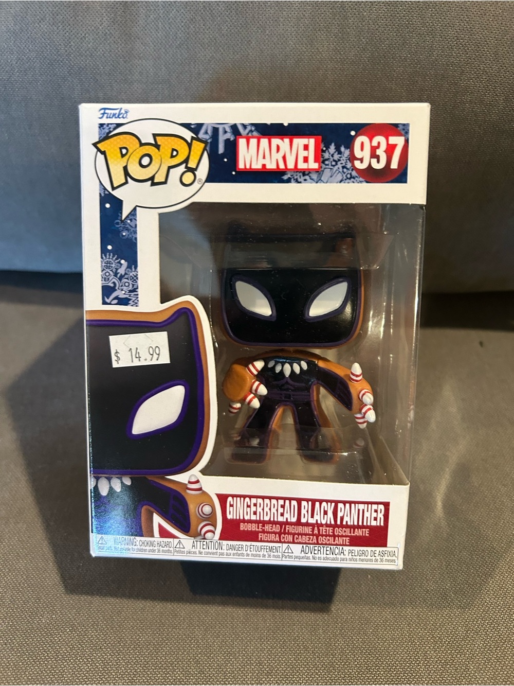 Marvel Pop! Gingerbread Black Panther Vinyl Figure - Black, Purple, Gold, Brown
